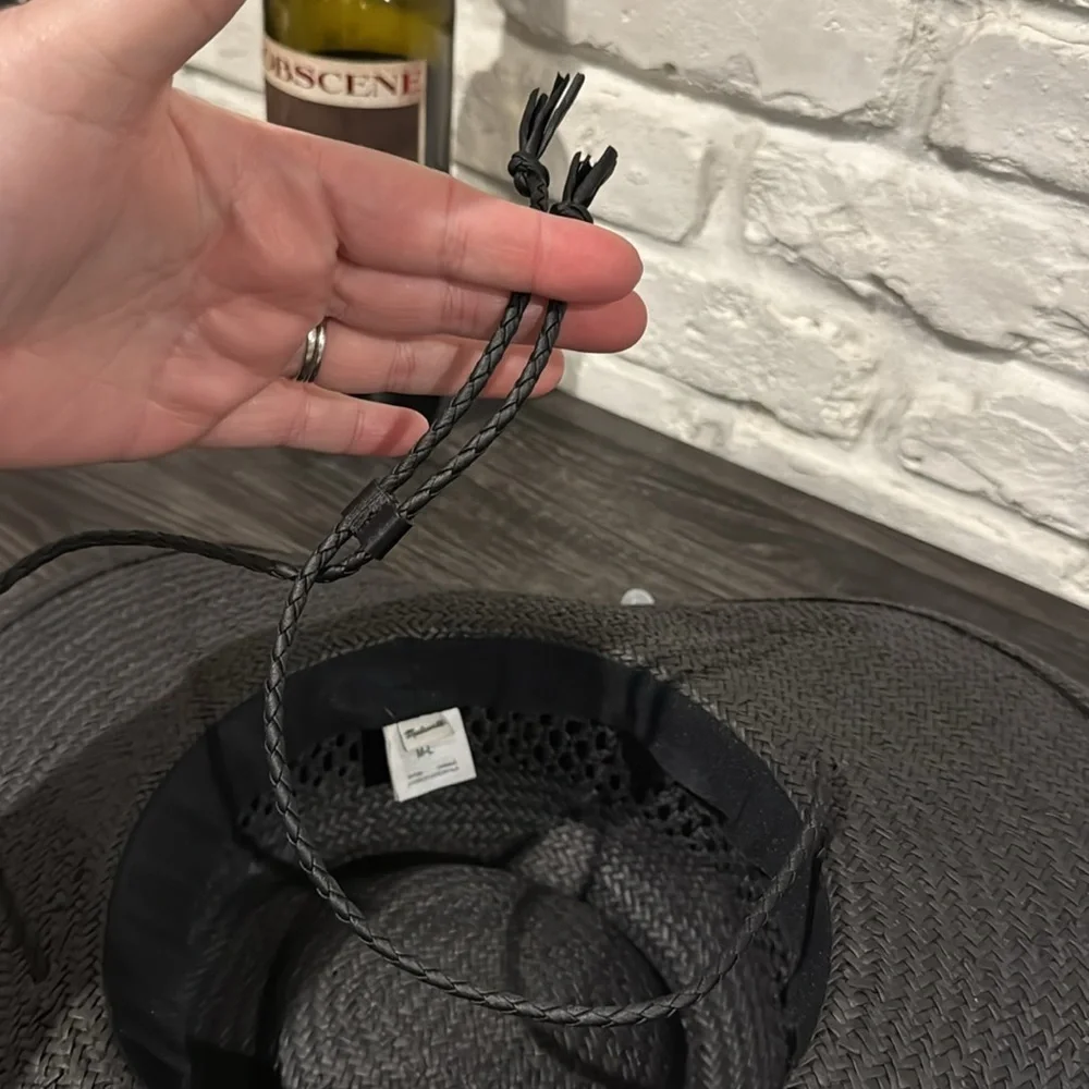 Madewell Black Wide-Brim Straw Sun Hat
